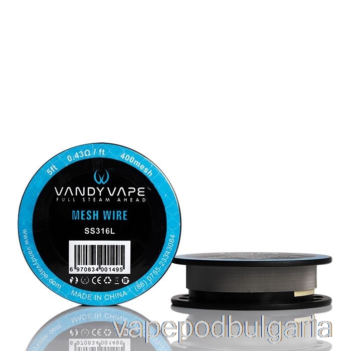 Vape 10000 Дръпки Vandy Vape Mesh Wire Spools - 5 фута 0.43ohm 400mesh Ss316l